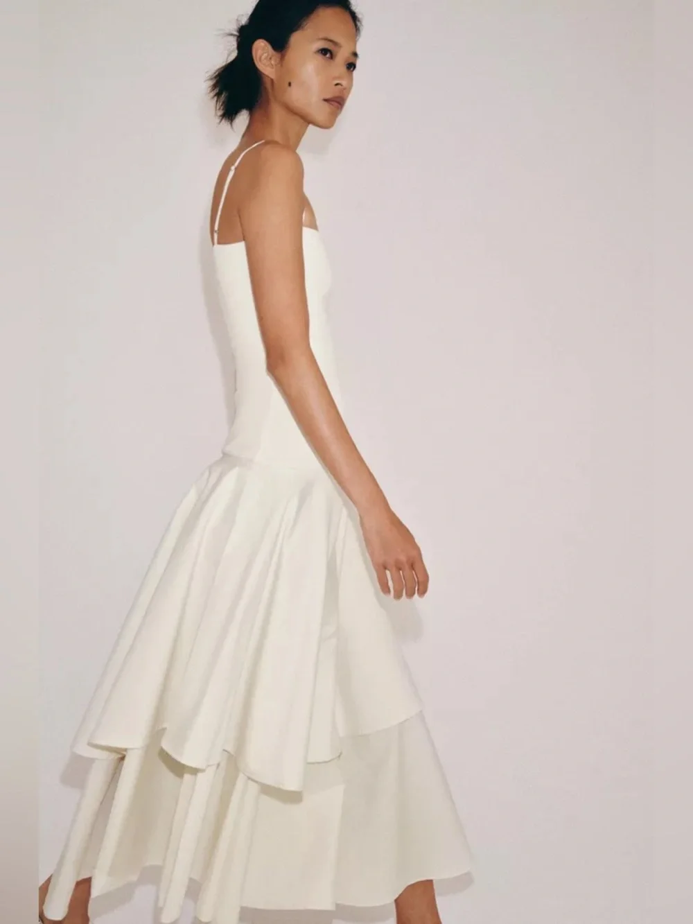 ZARA RUFFLED COMBINATION DRESS - Picture 4 of 9